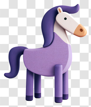 Purple Pony - Wooden Purple Toy Horse Transparent PNG