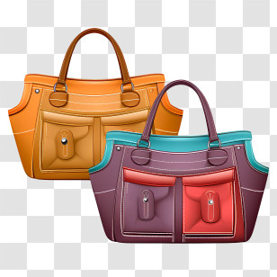 Handbag Day - Trendy And Colorful Handbags Illustration Transparent PNG