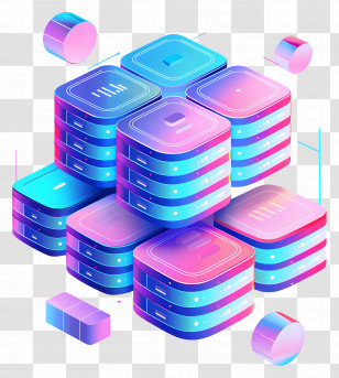 Database Data - Colorful Server Stack Transparent PNG