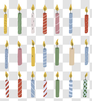 Colorful Candles - Colorful Birthday Candles Illustration Transparent PNG