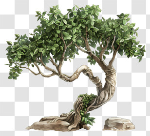 Bonsai Tree - Bonsai Tree With Twisted Trunk Transparent PNG