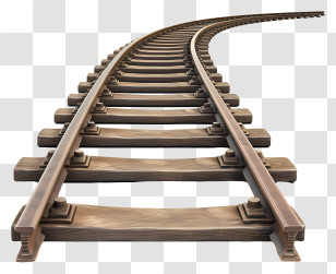 Railroad - Curved Railroad Track Transparent PNG