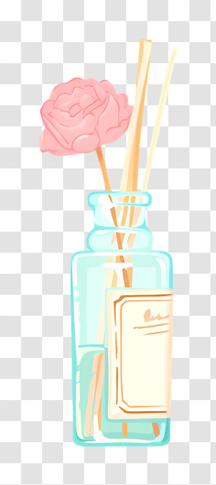 Icon - Diffuser Bottle With Floral Design Transparent PNG