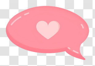 Conversation Hearts - Pink Speech Bubble With Heart Design Transparent PNG