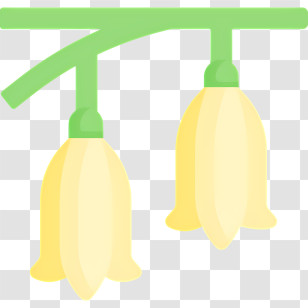 Spring - Yellow Flowers On Green Stem Transparent PNG