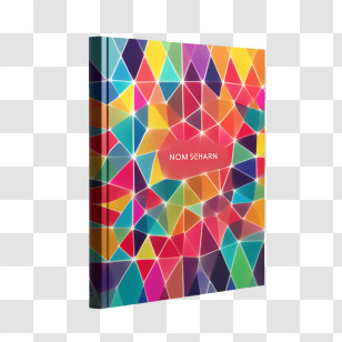Book Cover Template - Colorful Geometric Pattern Book Transparent PNG
