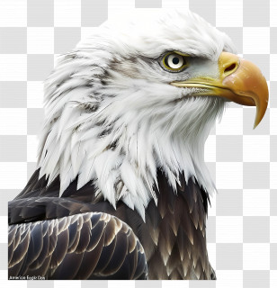 American Eagle Day - Bald Eagle Close-Up Featuring Majestic Details Transparent PNG