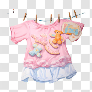Hanging Clothes
 - Cute Pink Baby Clothes With Toys Transparent PNG