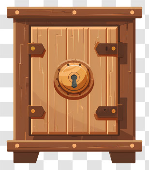 Antique Wooden Safe - Antique Wooden Safe With Lock Transparent PNG