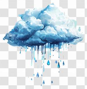 Rain Drop - Rain Cloud With Falling Drops Transparent PNG