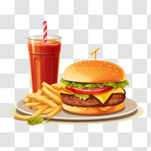 French Fries
 - Classic Fast Food Combo Meal Transparent PNG