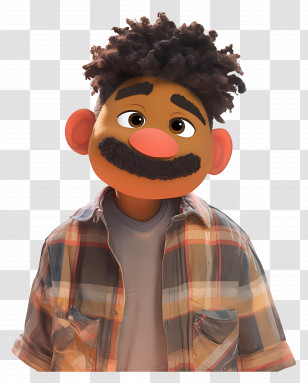 Tamir - Animated Character In Plaid Shirt Transparent PNG