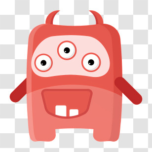 Icon Small Monster Large Eyes Large Mouth Three Spikes Transparent PNG