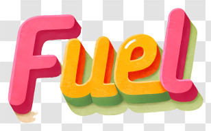 Fuel Logo - Colorful 3D Fuel Text Transparent PNG