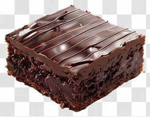 Chocolate Brownie - Chocolate Brownie Slice With Glaze Transparent PNG
