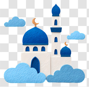 Mosque And Minaret - Blue Mosque With Clouds Transparent PNG