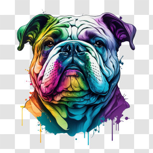 Bulldog Head
 - Colorful Bulldog Illustration Transparent PNG