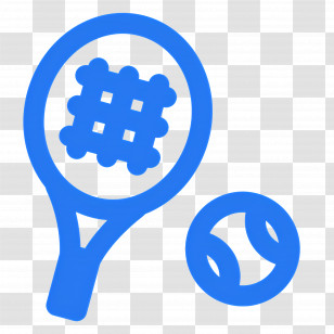Tennis Racket - Blue Tennis Racket And Ball Icon Transparent PNG