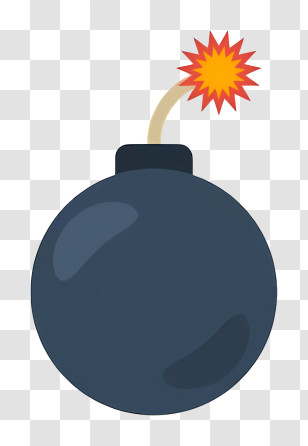 Timer Bomb - Black Bomb With A Fiery Fuse Design Transparent PNG