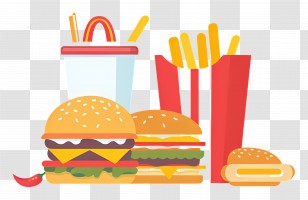Fast Food - Fast Food Meal Set Illustration Transparent PNG