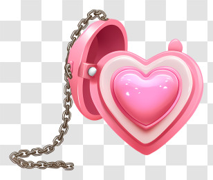 Pink Heart Locket - Pink Heart Locket Jewelry Transparent PNG