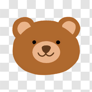 Cartoon - Friendly Cartoon Brown Bear Face Design Transparent PNG
