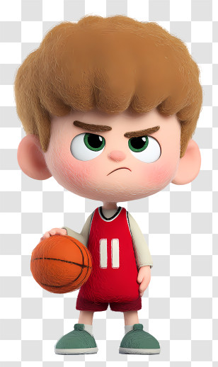 Boy With Basketball - Determined Basketball Boy With Ball Transparent PNG