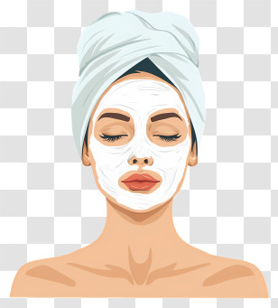 Skincare - Relaxing Facial Mask Spa Illustration Transparent PNG