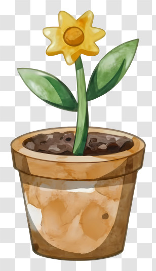 Cartoon - Potted Flower Plant Transparent PNG