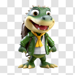 Alligator - Cartoon Alligator With Backpack Transparent PNG
