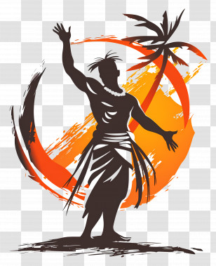 Kamehameha Day - Tribal Dancer Silhouette Transparent PNG
