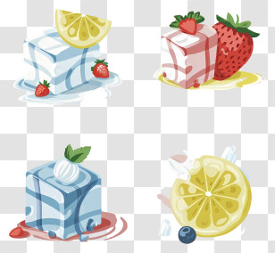 Fruit Water - Fruit Flavored Ice Cubes Transparent PNG