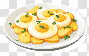 Fried Eggs - Eggs And Potatoes Dish Transparent PNG