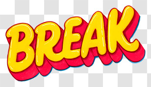 Break - Bold Break Text Design Transparent PNG