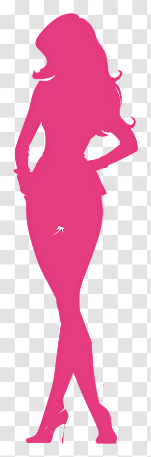 Barbie Silhouette - Pink Silhouette Of A Woman Illustration Transparent PNG