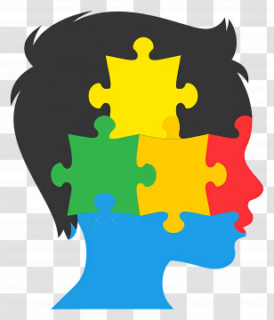 Puzzle Head - Puzzle Head Illustration For Education Concept Transparent PNG