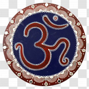 Mandala Pattern - Blue And Red Decorative Plate With Symbolic Design Transparent PNG