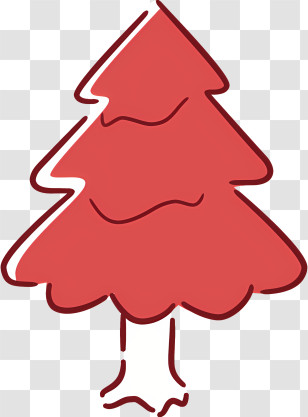 Christmas Tree - Red Christmas Tree Illustration Transparent PNG