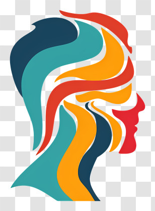 Mental Health - Colorful Abstract Human Profile Transparent PNG