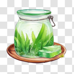 Aloe Vera - Aloe Vera Jar For Natural Skincare Transparent PNG