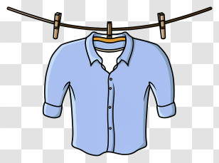 Blue Shirt - Blue Shirt Drying On A Clothesline Transparent PNG