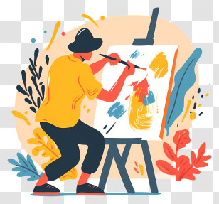 Painter Painting - Creative Painter At Work Transparent PNG