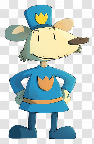Dog Man - Mouse Cartoon Character In Uniform Illustration Transparent PNG