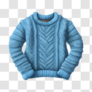 Christmas Sweater - Cozy Blue Knitted Sweater Transparent PNG