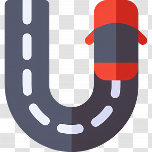 Curve Road - Curved Road With Car Transparent PNG