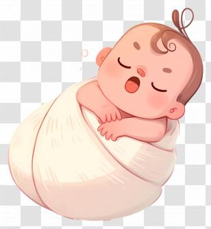World Prematurity Day - Cute Sleeping Baby In Swaddle Transparent PNG