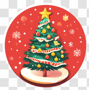 Xmas - Decorated Christmas Tree With Ornaments Transparent PNG