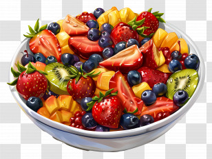 Fruit Salad - Vibrant Bowl Of Fresh Fruit Salad Transparent PNG