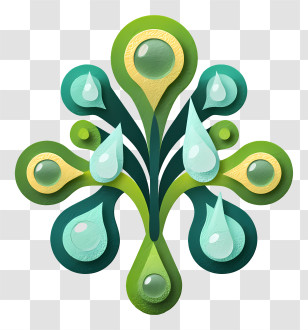 Spring Rain - Abstract Water Droplets Design Transparent PNG