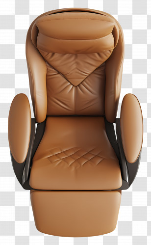 Top View Furniture - Comfortable Brown Leather Chair Transparent PNG